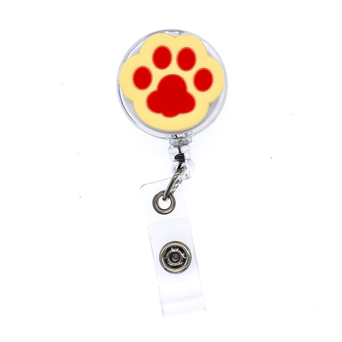 Wholesale cute cat paw chest badge retractable buckle cartoon certificate buckle MOQ≥2 JDC-KC-FuR001