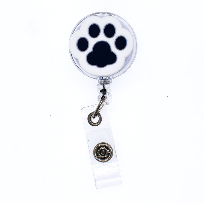 Wholesale cute cat paw chest badge retractable buckle cartoon certificate buckle MOQ≥2 JDC-KC-FuR001