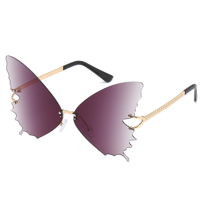 Wholesale Large Frame Gradient Butterfly Sunglasses JDC-SG-BaiLuan003