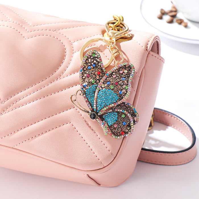 Mandeo de la moda al por mayor Diamond Hollow Butterfly Keychain MOQ≥2 JDC-KC-CHAOK018