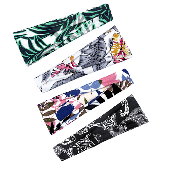 Wholesale head with yoga hair with running fitness sweat absorption with printed head scarf MOQ≥2 JDC-HD-KouX002