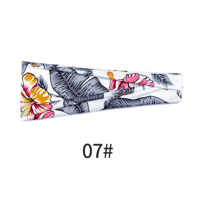 Wholesale head with yoga hair with running fitness sweat absorption with printed head scarf MOQ≥2 JDC-HD-KouX002