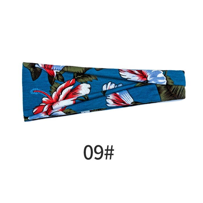 Wholesale head with yoga hair with running fitness sweat absorption with printed head scarf MOQ≥2 JDC-HD-KouX002