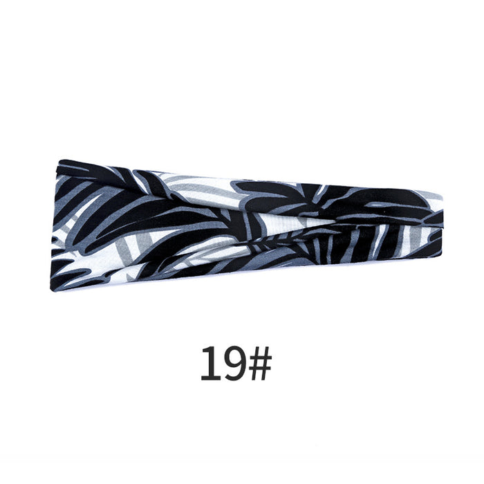 Wholesale head with yoga hair with running fitness sweat absorption with printed head scarf MOQ≥2 JDC-HD-KouX002