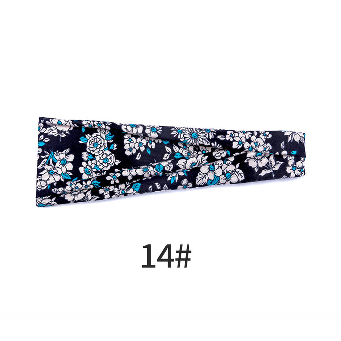 Wholesale head with yoga hair with running fitness sweat absorption with printed head scarf MOQ≥2 JDC-HD-KouX002