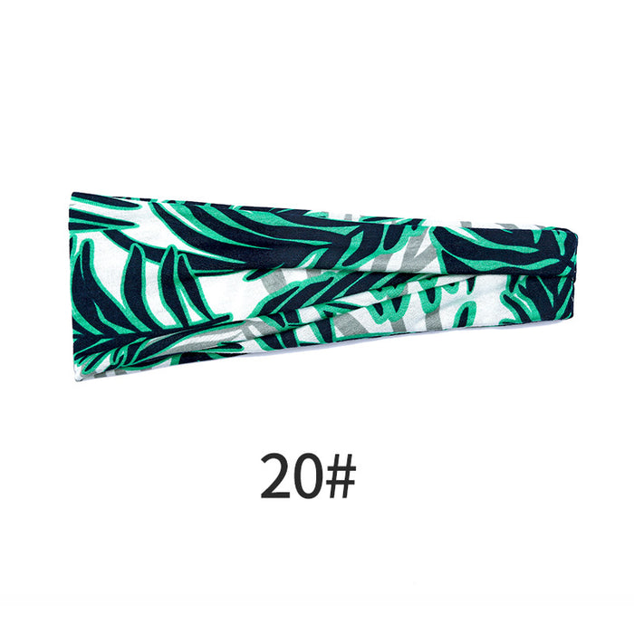 Wholesale head with yoga hair with running fitness sweat absorption with printed head scarf MOQ≥2 JDC-HD-KouX002