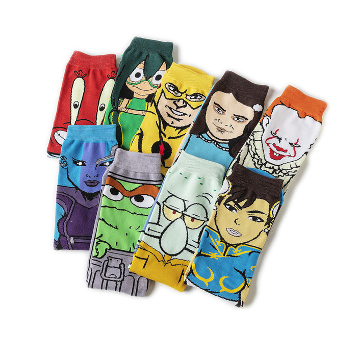 Wholesale socks cartoon medium and long tube skateboard personality socks (M) JDC-SK-HuiHe008