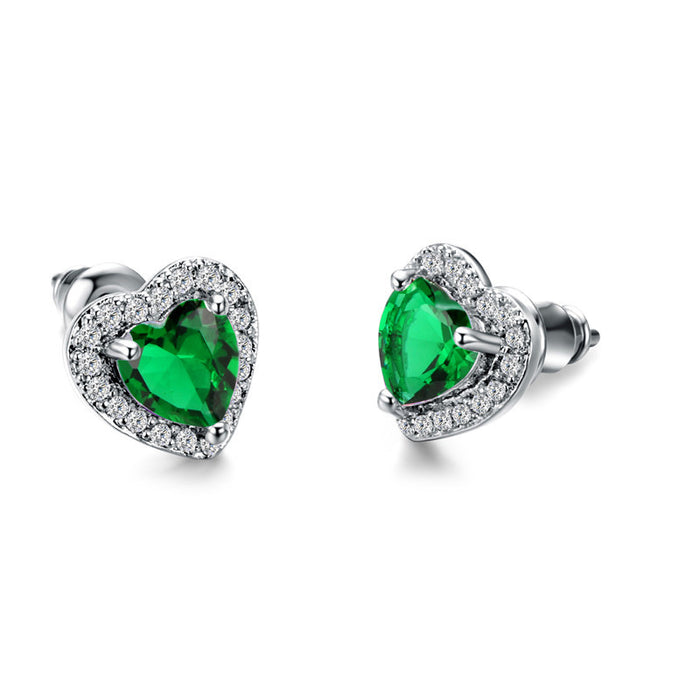 Jewelry WholesaleWholesale heart-encrusted zircon stud earrings JDC-ES-Caos015 Earrings 曹适 %variant_option1% %variant_option2% %variant_option3%  Factory Price JoyasDeChina Joyas De China