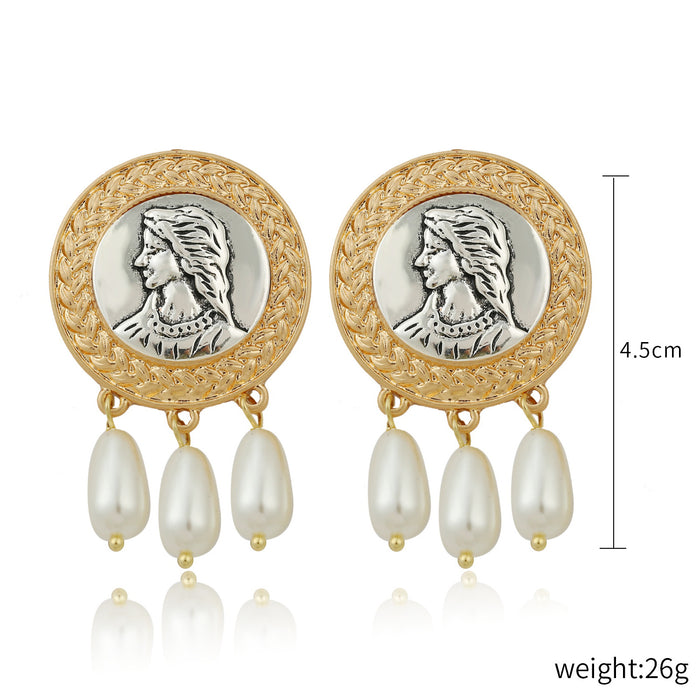 Wholesale Earrings Alloy Resin Creative Snake Skin Pattern Retro JDC-ES-ManY024