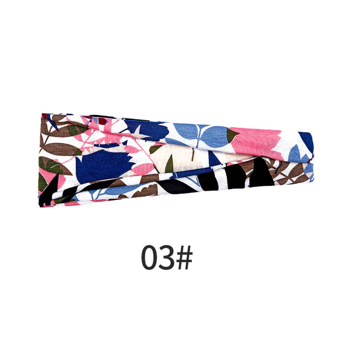 Wholesale head with yoga hair with running fitness sweat absorption with printed head scarf MOQ≥2 JDC-HD-KouX002