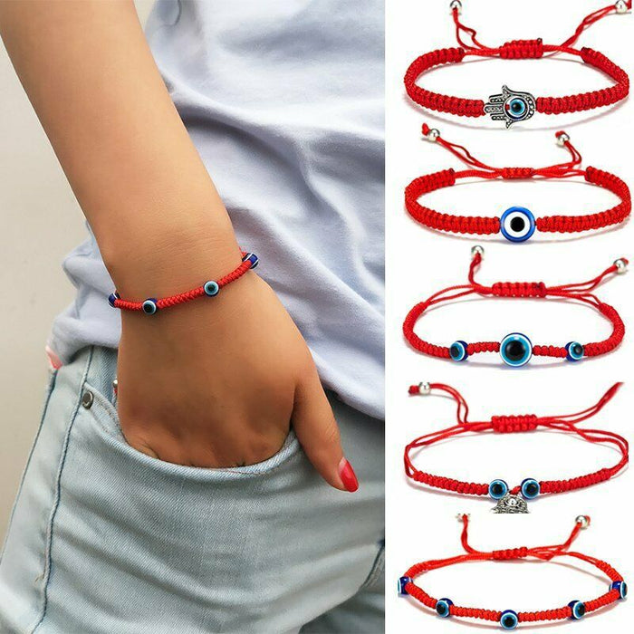 Wholesale Alloy Bracelet Blue Eye Evil Eye Red Rope Braided JDC-BT-YinH013