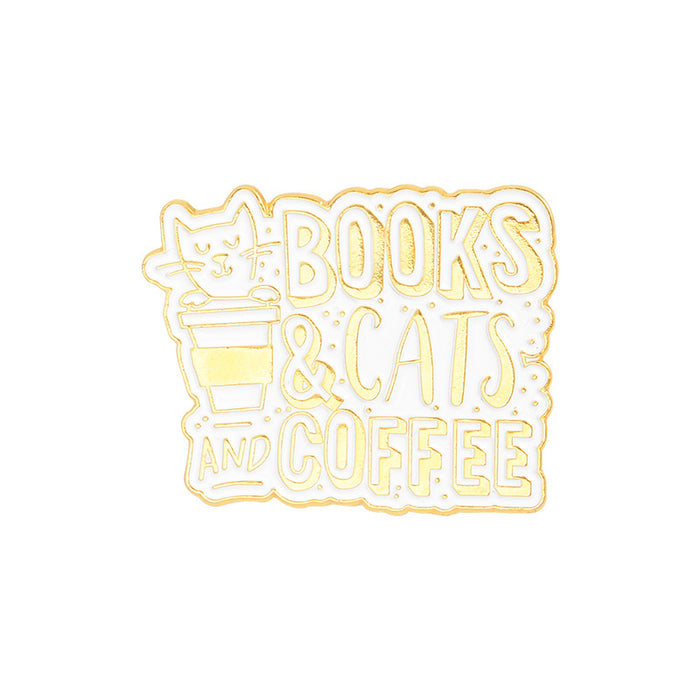 Wholesale Cats Coffee enamel alloy brooch JDC-BC-QiH016