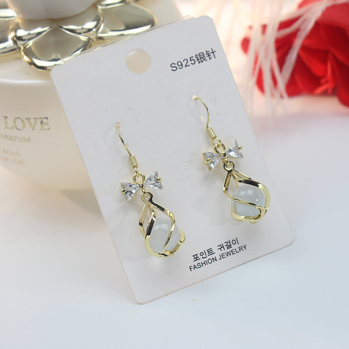 Wholesale blue 925 silver needle Earrings JDC-ES-jinghy003