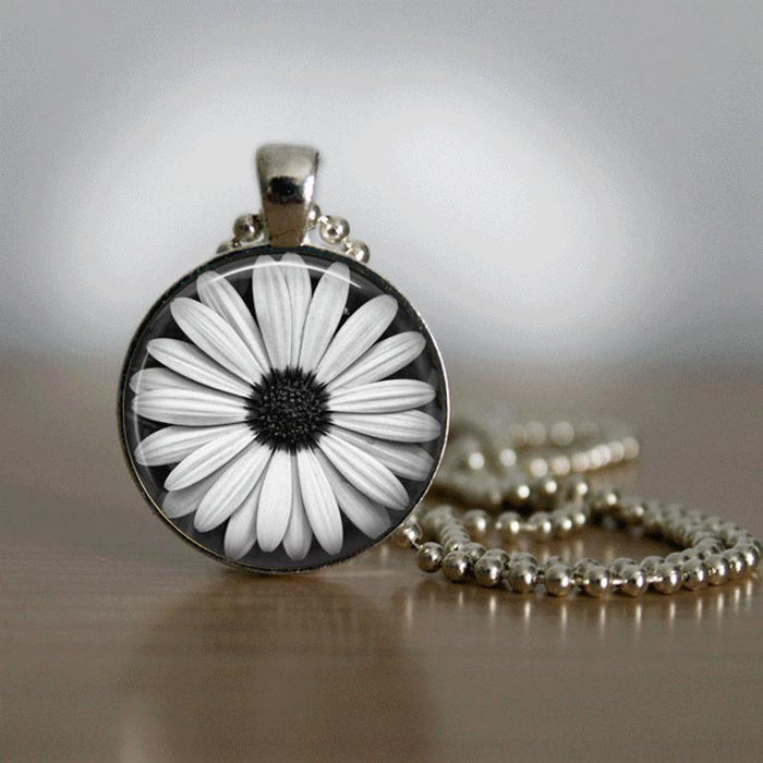 Wholesale Sunflower Flower Time Gemstone Necklace JDC-NE-Saip031