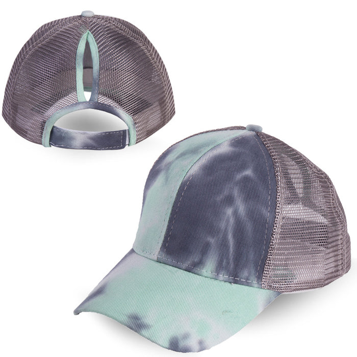 Jewelry WholesaleWholesale Summer Tie Dye Ponytail Baseball Hat Cotton Mesh Cap JDC-FH-RSheng001 Fashionhat 瑞升 %variant_option1% %variant_option2% %variant_option3%  Factory Price JoyasDeChina Joyas De China