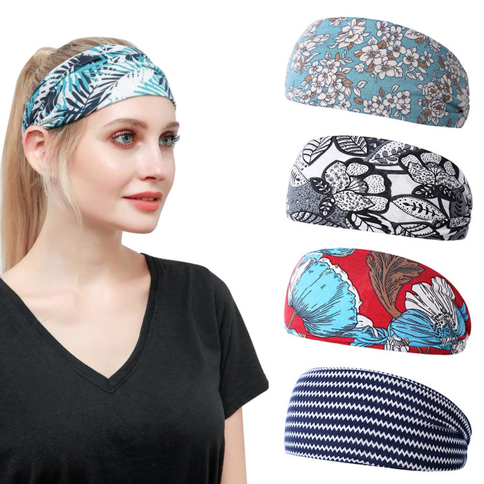 Wholesale head with yoga hair with running fitness sweat absorption with printed head scarf MOQ≥2 JDC-HD-KouX002