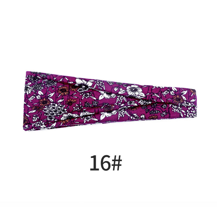 Wholesale head with yoga hair with running fitness sweat absorption with printed head scarf MOQ≥2 JDC-HD-KouX002