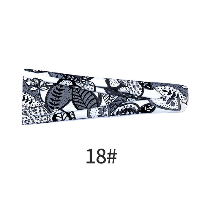 Wholesale head with yoga hair with running fitness sweat absorption with printed head scarf MOQ≥2 JDC-HD-KouX002