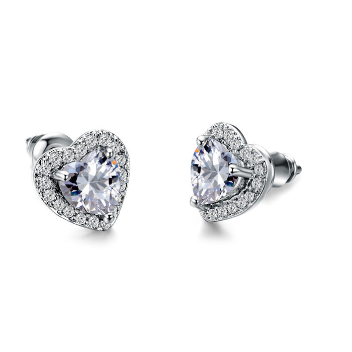 Jewelry WholesaleWholesale heart-encrusted zircon stud earrings JDC-ES-Caos015 Earrings 曹适 %variant_option1% %variant_option2% %variant_option3%  Factory Price JoyasDeChina Joyas De China