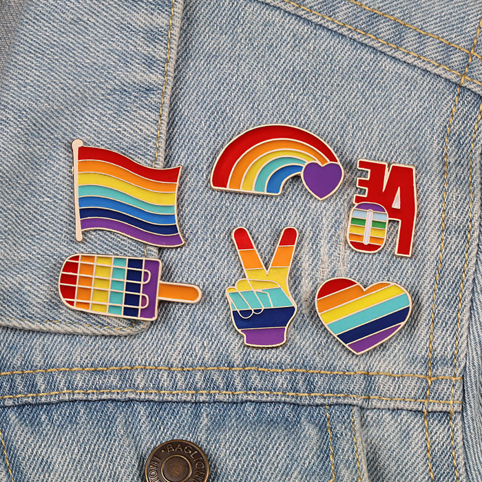 Jewelry WholesaleWholesale LGBT Pride Day Love and Peace Alloy Brooch Badge MOQ≥2 JDC-BC-JiuJ001 Brooches 九江 %variant_option1% %variant_option2% %variant_option3%  Factory Price JoyasDeChina Joyas De China