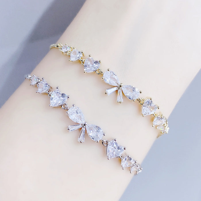 Jewelry WholesaleWholesale pull 3A zircon bow female Bracelet electroplating JDC-BT-YouH012 Bracelet 优涵 %variant_option1% %variant_option2% %variant_option3%  Factory Price JoyasDeChina Joyas De China