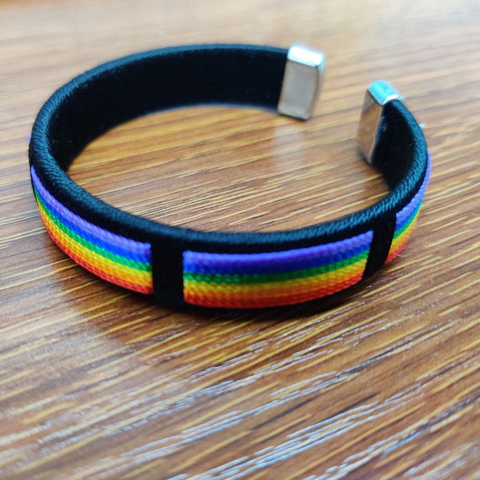 Wholesale LGBT same -sex gay six -color line weaving rainbow bracelet JDC-BT-GuangG002