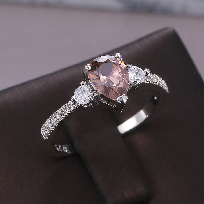 Wholesale Rings Copper Pink Zircon MOQ≥2 JDC-RS-PREMCAOS006