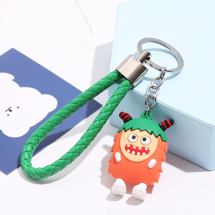 Wholesale Cartoon Little Monster Rubber Leather Keychain MOQ≥2 JDC-KC-YFei001