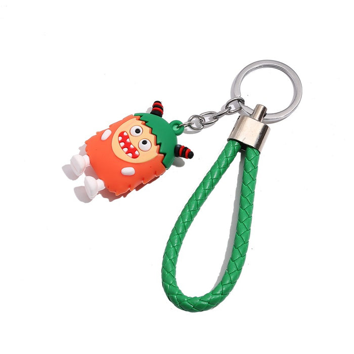 Wholesale Cartoon Little Monster Rubber Leather Keychain MOQ≥2 JDC-KC-YFei001