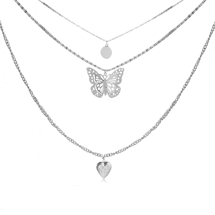 Jewelry WholesaleWholesale Butterfly Heart Alloy Necklace JDC-NE-YiD020 Necklaces 宜达 %variant_option1% %variant_option2% %variant_option3%  Factory Price JoyasDeChina Joyas De China