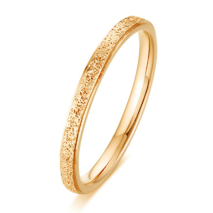 Wholesale Gold Titanium Steel Frosted Ring JDC-RS-ZhongQ004