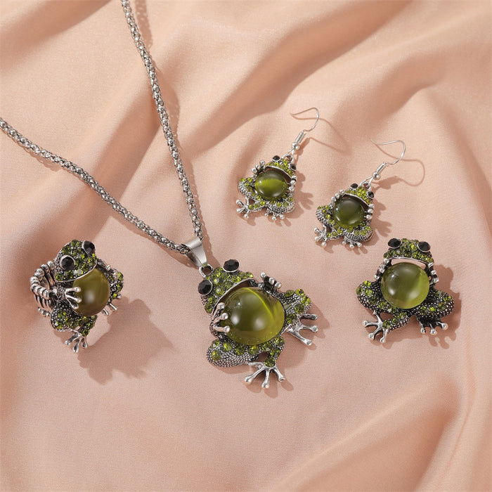 Jewelry WholesaleWholesale opal frog earring ring necklace JDC-NE-D032 Necklaces 晴雯 %variant_option1% %variant_option2% %variant_option3%  Factory Price JoyasDeChina Joyas De China