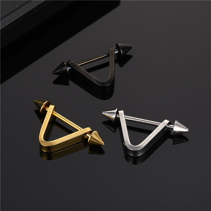 Wholesale Stainless Steel Bow and Arrow Earrings Triangle Punk MOQ≥2 JDC-ES-qiany007