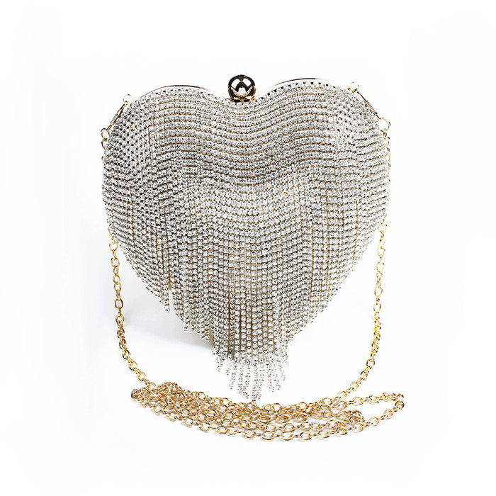 Jewelry WholesaleWholesale Heart Shaped Diamond Tassel Cosmetic Bag Party Dinner Bag JDC-HB-WangC004 Handbags 旺辰 %variant_option1% %variant_option2% %variant_option3%  Factory Price JoyasDeChina Joyas De China