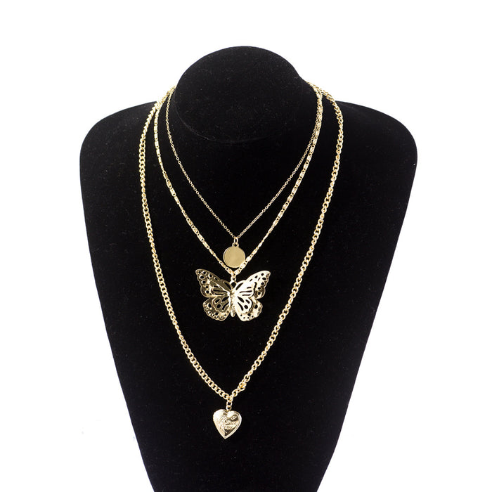 Jewelry WholesaleWholesale Butterfly Heart Alloy Necklace JDC-NE-YiD020 Necklaces 宜达 %variant_option1% %variant_option2% %variant_option3%  Factory Price JoyasDeChina Joyas De China