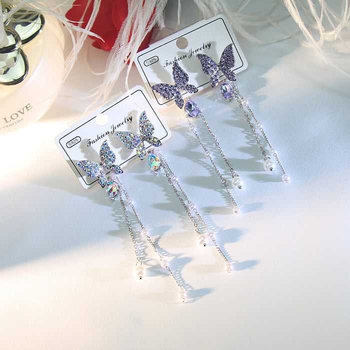 Wholesale purple 925 silver needle Earrings MOQ≥3 JDC-ES-jinghy005