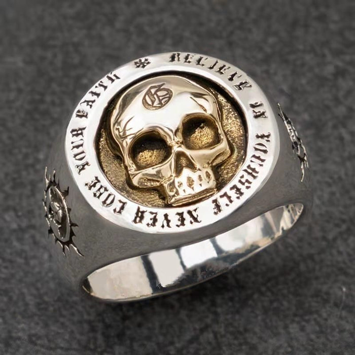 Wholesale Skull Punk Alloy Men's Ring JDC-RS-Hechen006