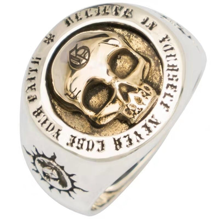 Wholesale Skull Punk Alloy Men's Ring JDC-RS-Hechen006