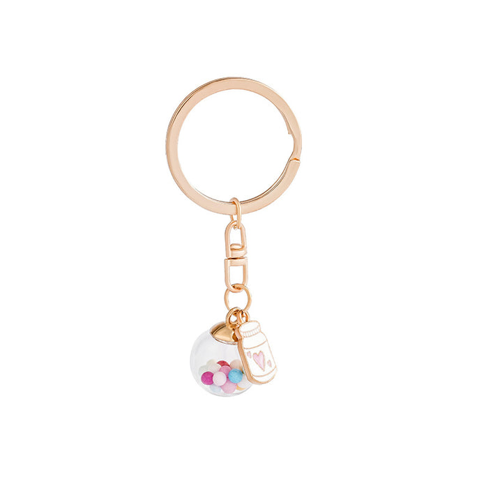 Wholesale cartoon girly heart keychain cute keyring ring JDC-KC-HHui005