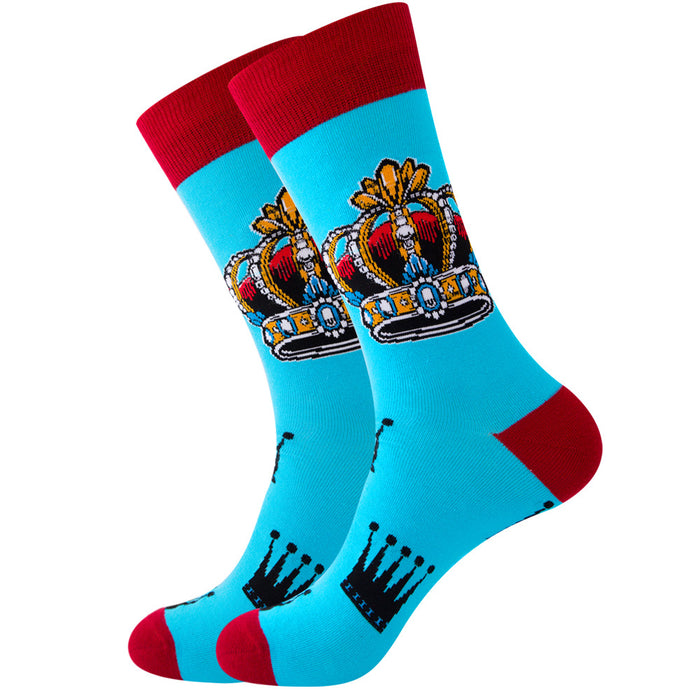 Wholesale Socks Cotton Racing Crown Plaid MOQ≥3 JDC-SK-ZhuoQi002