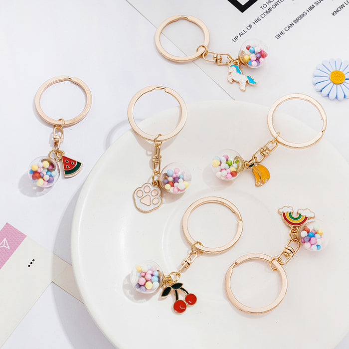 Wholesale cartoon girly heart keychain cute keyring ring JDC-KC-HHui005