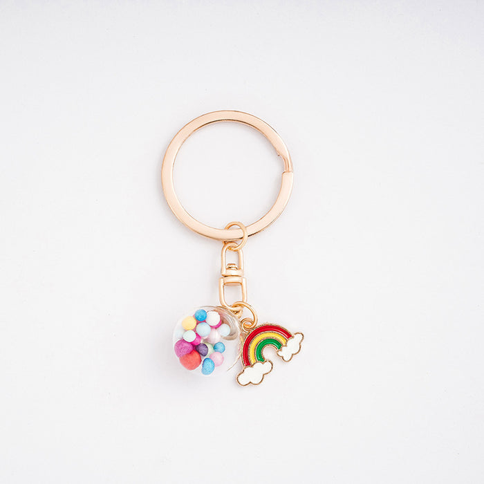 Wholesale cartoon girly heart keychain cute keyring ring JDC-KC-HHui005