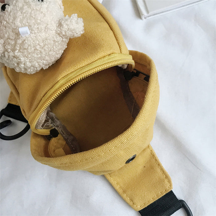 Wholesale Shoulder Bag Canvas Bear Crossbody Bag JDC-BP-MJ004