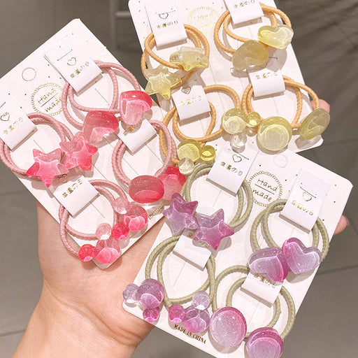 Jewelry WholesaleWholesale Children's Hair Rope Transparent Jelly Color Love Pentagram Hair Ring JDC-HS-ShaoK002 Hair Scrunchies 少康 %variant_option1% %variant_option2% %variant_option3%  Factory Price JoyasDeChina Joyas De China