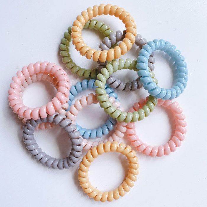 Wholesale milkshake color telephone wire hair tie girl hair accessories JDC-HS-Qianq001