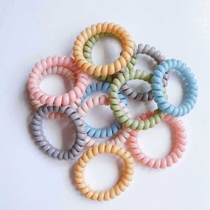 Wholesale milkshake color telephone wire hair tie girl hair accessories JDC-HS-Qianq001