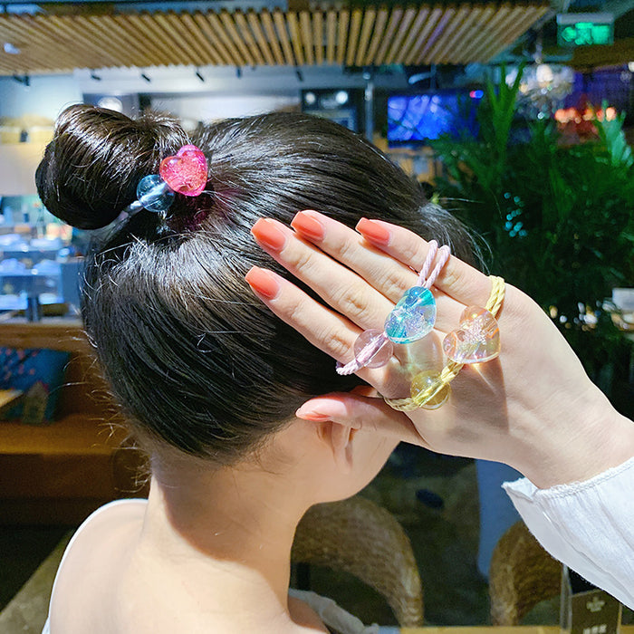 Jewelry WholesaleWholesale transparent love color hair rope JDC-HS-YiT003 Hair Scrunchies 亦桐 %variant_option1% %variant_option2% %variant_option3%  Factory Price JoyasDeChina Joyas De China