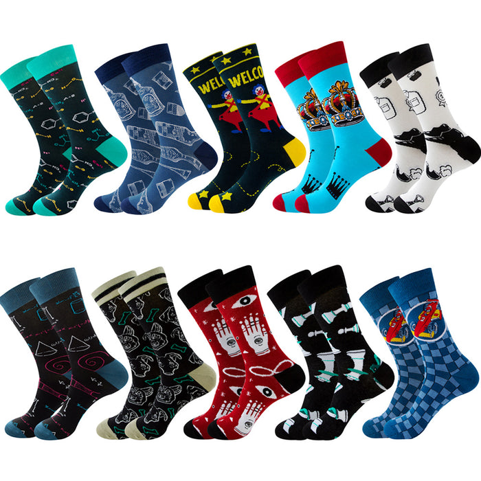 Wholesale Socks Cotton Racing Crown Plaid MOQ≥3 JDC-SK-ZhuoQi002