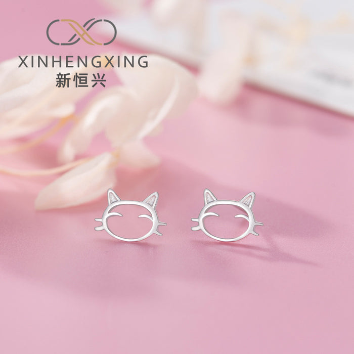 Wholesale Earrings Sterling Silver Cute Cats JDC-ES-STJ002