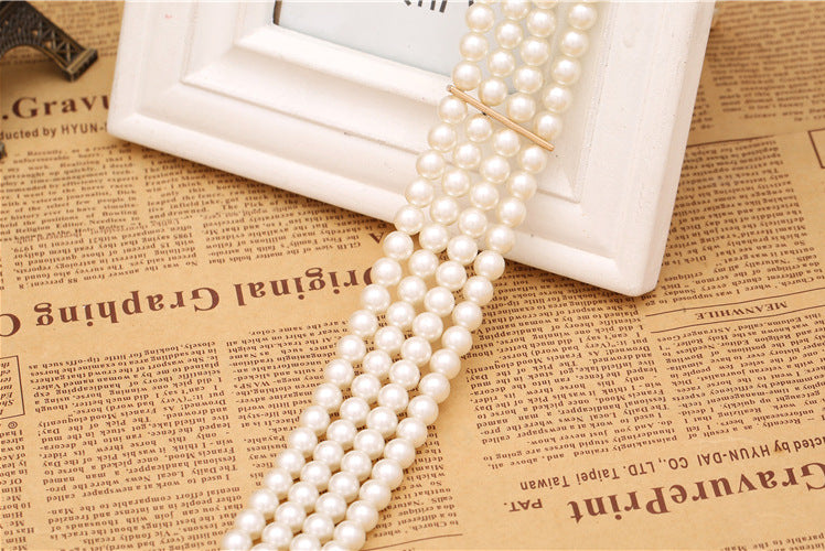 Wholesale Belt Pearl Waist Chain Wide Belt JDC-KB-SuiY007